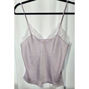 Victoria Secret Satin Feel Purple Lace Camisole Top Chemise Coquette Y2K Small